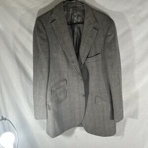 Chaps‎ Ralph Lauren Gray Herringbone Windowpane Wool Blazer Sport Coat Men